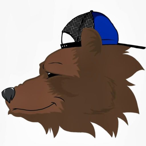 LWKentLogo- Bear head with backwards trucker cap