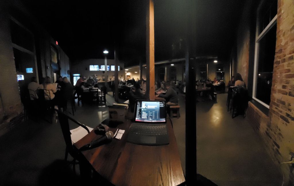 Inside of bar during music bingo